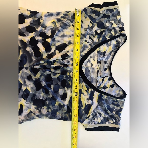 D. EXTERIOR Dress Made In Italy V-Neck Cinch Ruched Stretchy Mini Abstract EUC - Picture 10 of 12